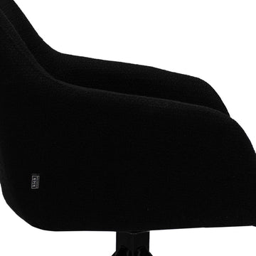 Drehstuhl – Strukturstoff Bezug, Schwarzes Metallgestell, Schwarze Farbe - Ravi | Kick Collection