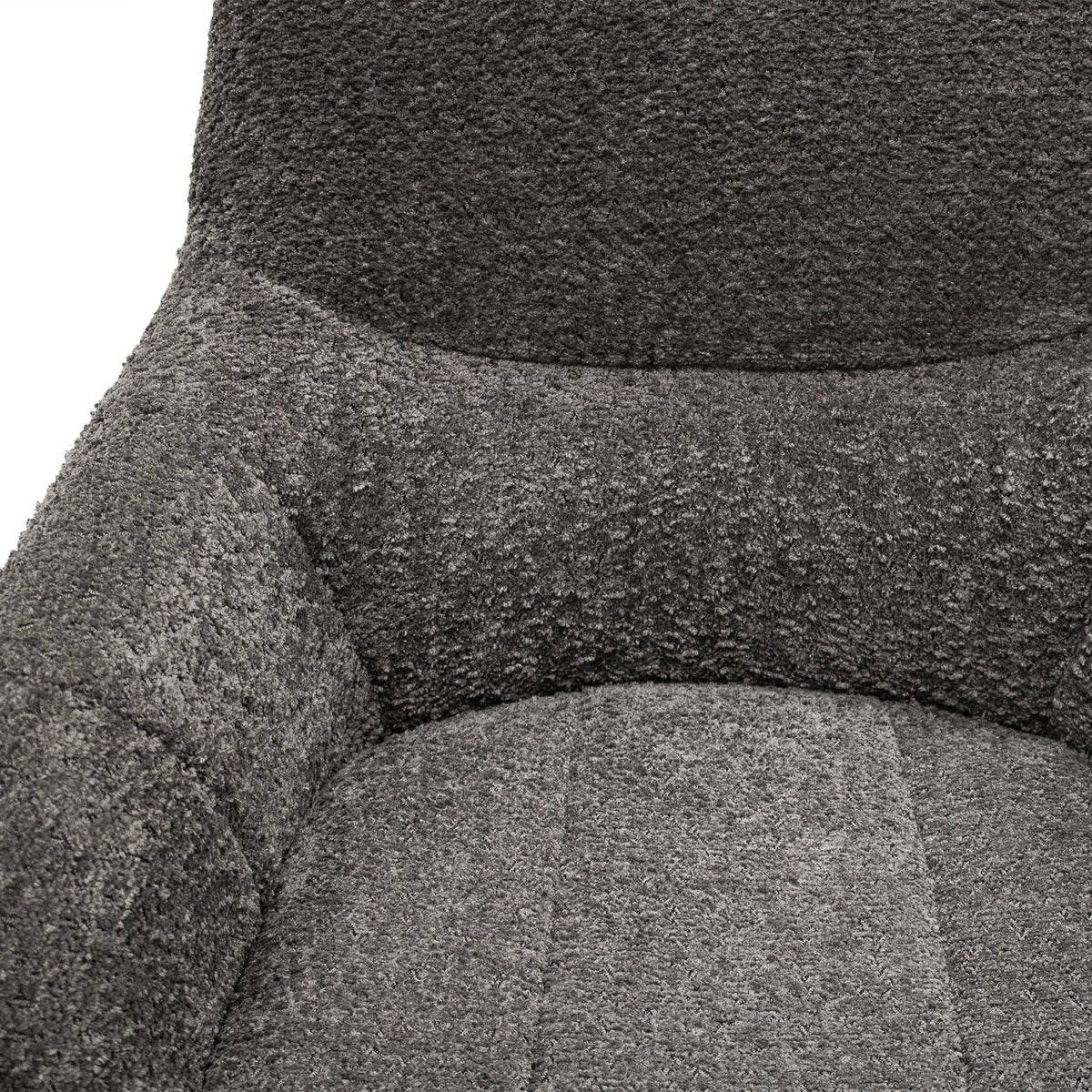 Esszimmerstuhl – Dunkelgraue Farbe, Bouclé Bezug, 360° Drehfunktion - Fer | Kick Collection