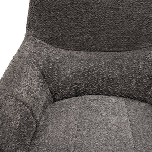 Esszimmerstuhl – Dunkelgraue Farbe, Bouclé Bezug, 360° Drehfunktion - Fer | Kick Collection