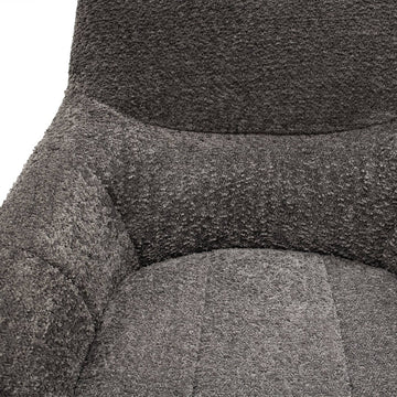Esszimmerstuhl – Dunkelgraue Farbe, Bouclé Bezug, 360° Drehfunktion - Fer | Kick Collection