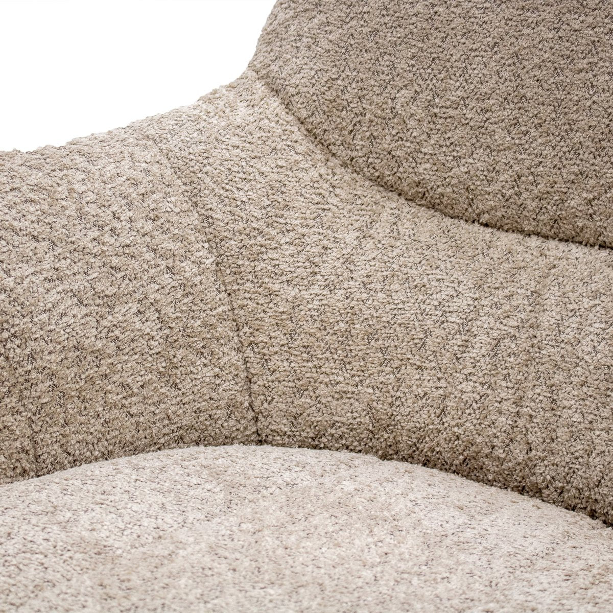 Esszimmerstuhl – Beige Farbe, Bouclé Bezug, 360° Drehfunktion - Fer | Kick Collection