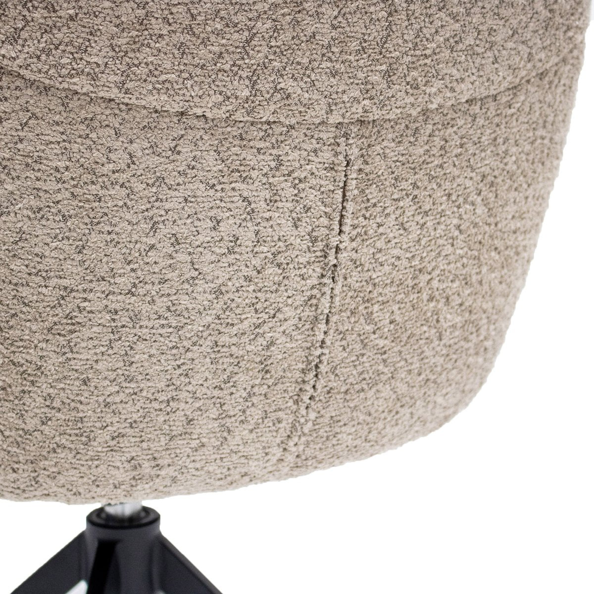 Esszimmerstuhl – Beige Farbe, Bouclé Bezug, 360° Drehfunktion - Fer | Kick Collection