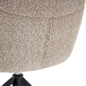 Esszimmerstuhl – Beige Farbe, Bouclé Bezug, 360° Drehfunktion - Fer | Kick Collection