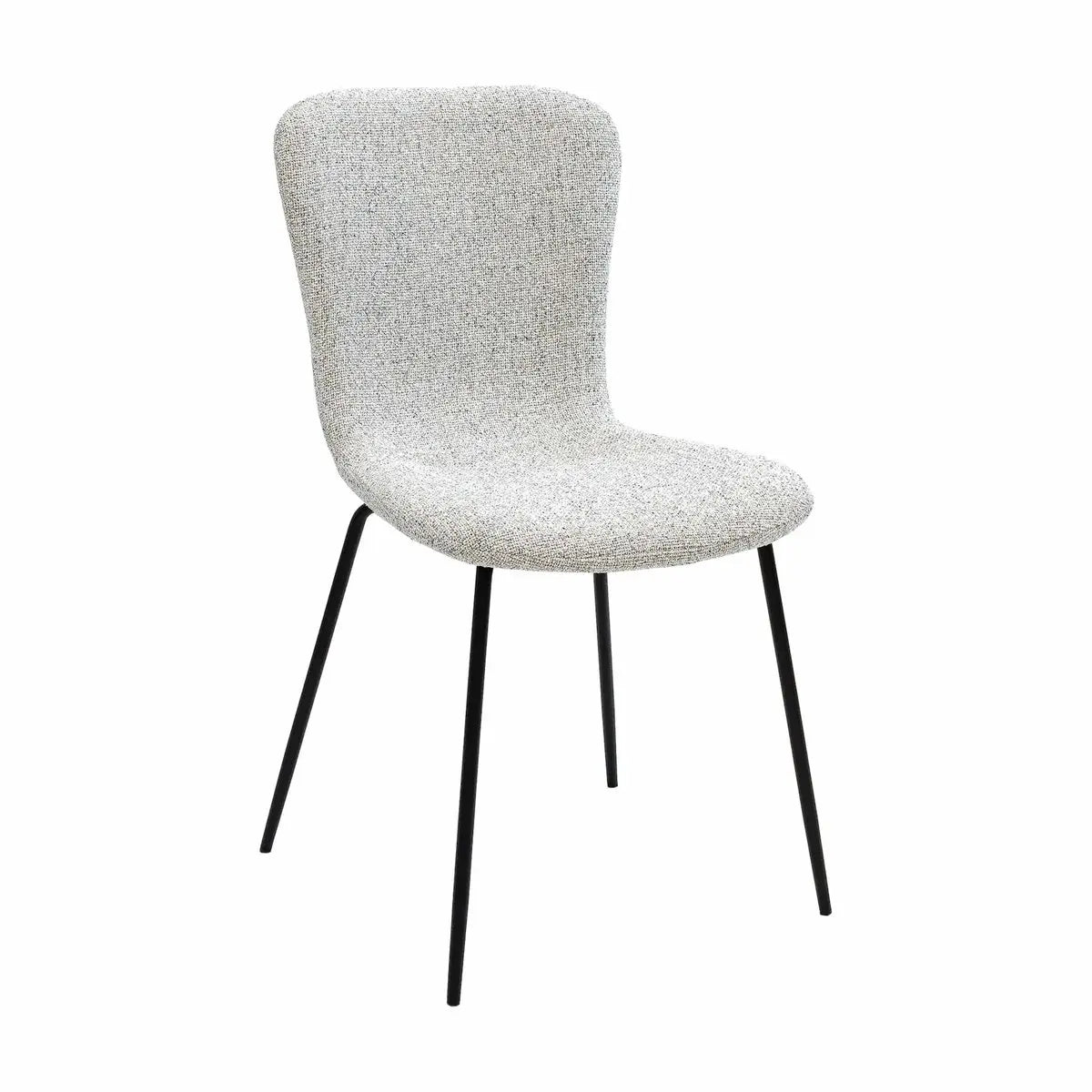 Esszimmerstuhl  – Texture Stoff, Schwarzes Metall, Creme Farbe - Vigo | Kick Collection