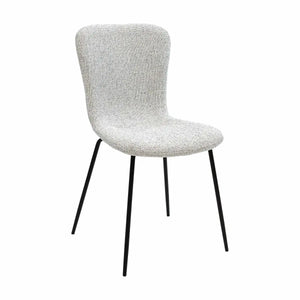 Esszimmerstuhl  – Texture Stoff, Schwarzes Metall, Creme Farbe - Vigo | Kick Collection