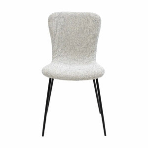 Esszimmerstuhl  – Texture Stoff, Schwarzes Metall, Creme Farbe - Vigo | Kick Collection