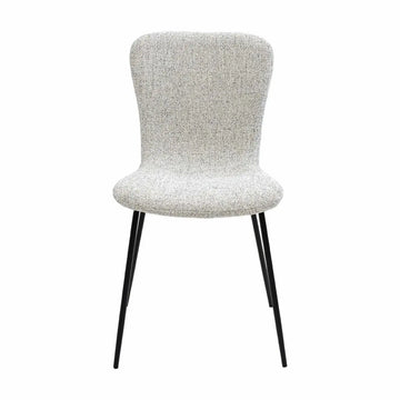 Esszimmerstuhl  – Texture Stoff, Schwarzes Metall, Creme Farbe - Vigo | Kick Collection
