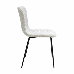 Esszimmerstuhl  – Texture Stoff, Schwarzes Metall, Creme Farbe - Vigo | Kick Collection
