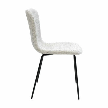 Esszimmerstuhl  – Texture Stoff, Schwarzes Metall, Creme Farbe - Vigo | Kick Collection