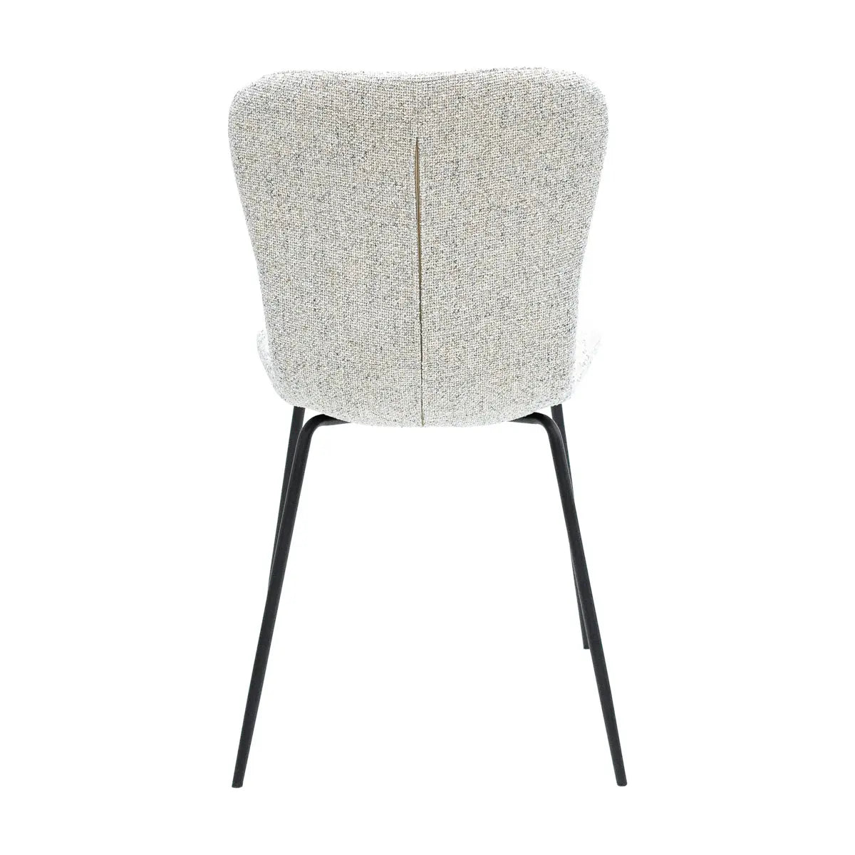 Esszimmerstuhl  – Texture Stoff, Schwarzes Metall, Creme Farbe - Vigo | Kick Collection