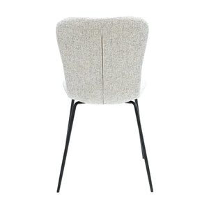Esszimmerstuhl  – Texture Stoff, Schwarzes Metall, Creme Farbe - Vigo | Kick Collection