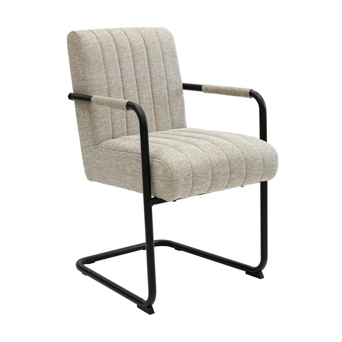 Sessel – Texture Stoff, Schwarzes Rohrgestell, Beige Farbe - Isa | Kick Collection