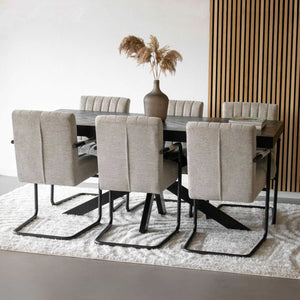 Sessel – Texture Stoff, Schwarzes Rohrgestell, Beige Farbe - Isa | Kick Collection