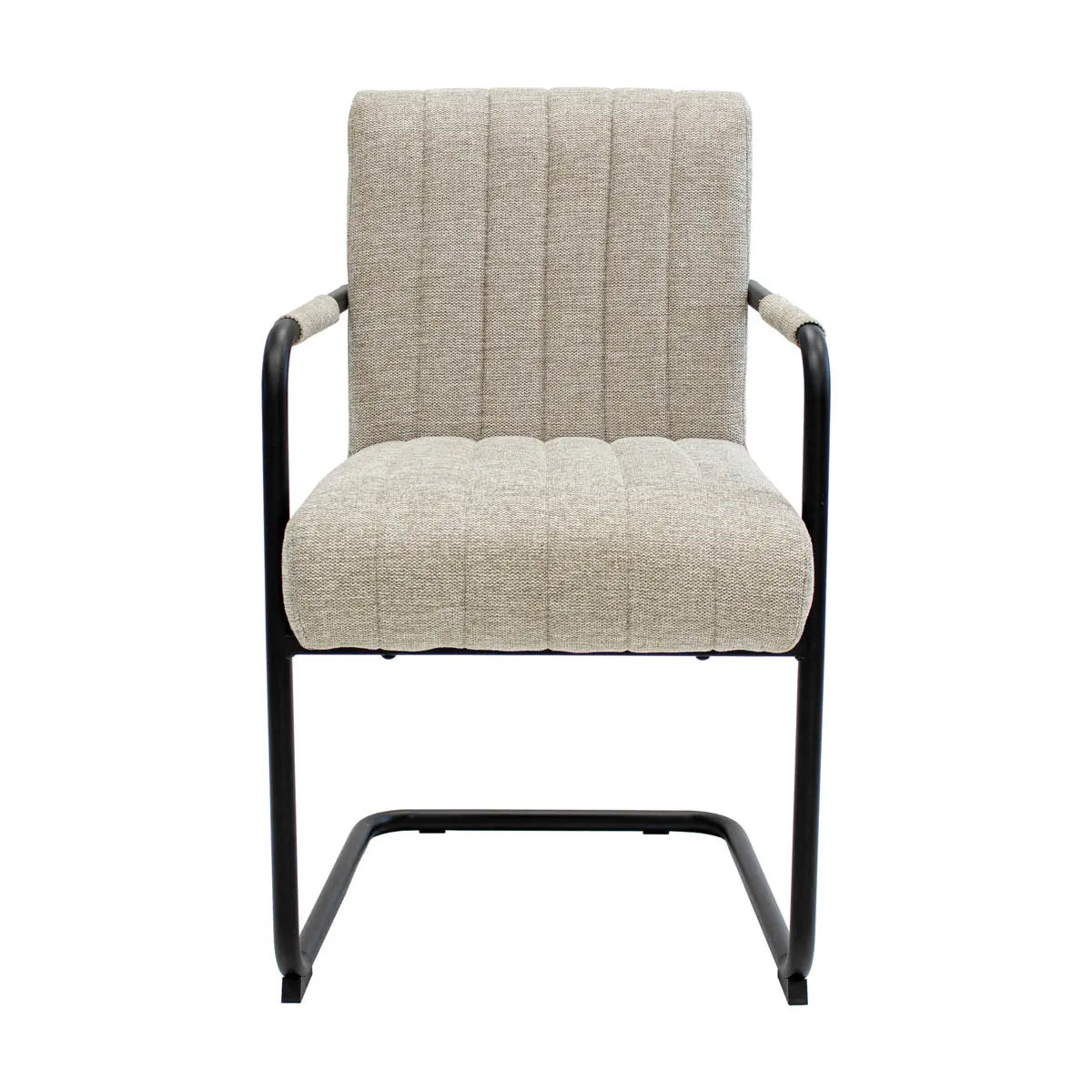 Sessel – Texture Stoff, Schwarzes Rohrgestell, Beige Farbe - Isa | Kick Collection
