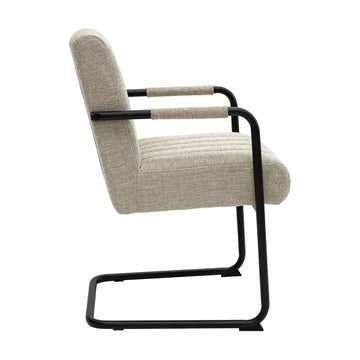 Sessel – Texture Stoff, Schwarzes Rohrgestell, Beige Farbe - Isa | Kick Collection