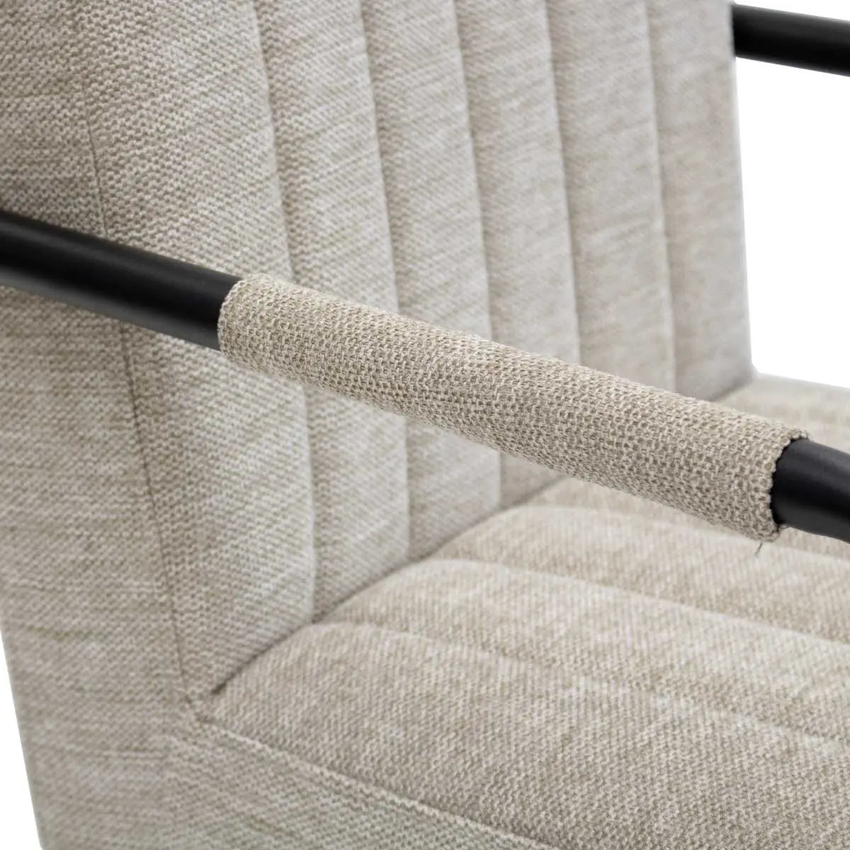 Sessel – Texture Stoff, Schwarzes Rohrgestell, Beige Farbe - Isa | Kick Collection
