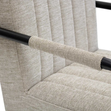 Sessel – Texture Stoff, Schwarzes Rohrgestell, Beige Farbe - Isa | Kick Collection