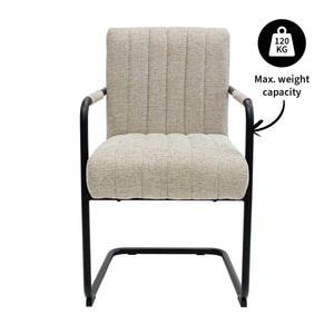 Sessel – Texture Stoff, Schwarzes Rohrgestell, Beige Farbe - Isa | Kick Collection