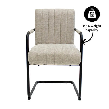 Sessel – Texture Stoff, Schwarzes Rohrgestell, Beige Farbe - Isa | Kick Collection