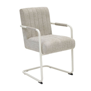 Sessel – Texture Stoff, Weißes Rohrgestell, Beige Farbe - Isa | Kick Collection