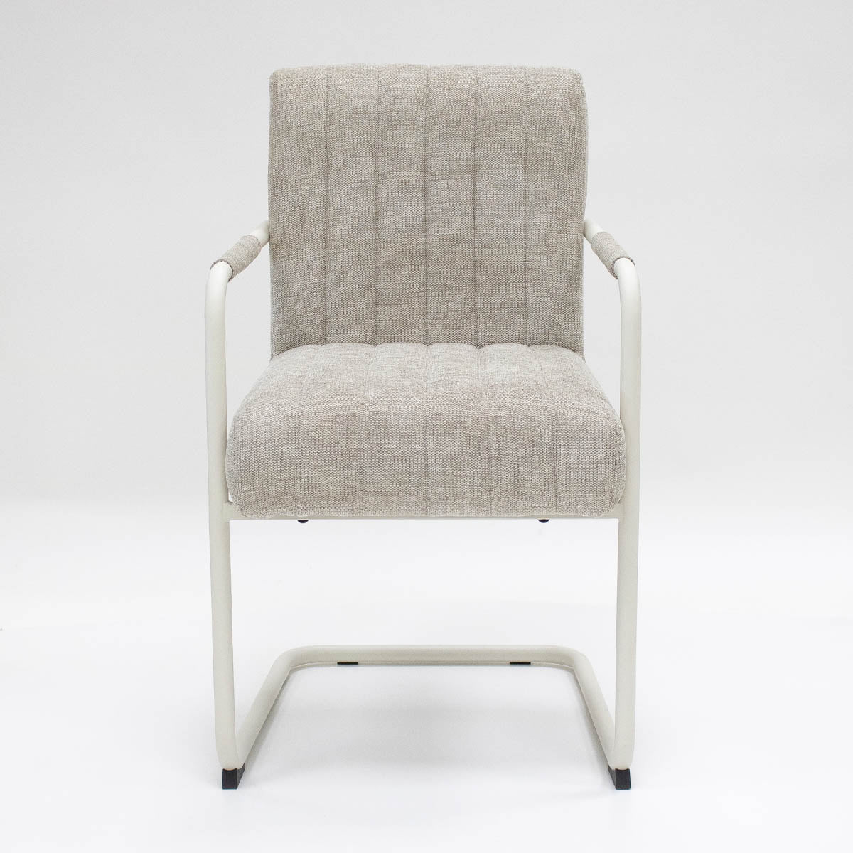 Sessel – Texture Stoff, Weißes Rohrgestell, Beige Farbe - Isa | Kick Collection