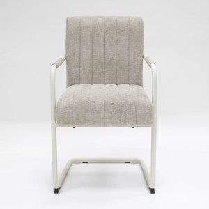 Sessel – Texture Stoff, Weißes Rohrgestell, Beige Farbe - Isa | Kick Collection
