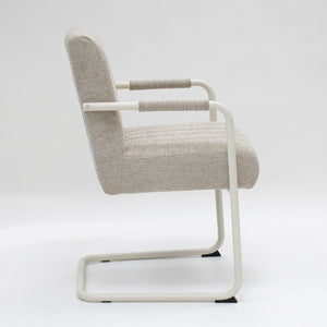 Sessel – Texture Stoff, Weißes Rohrgestell, Beige Farbe - Isa | Kick Collection