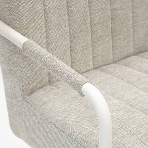 Sessel – Texture Stoff, Weißes Rohrgestell, Beige Farbe - Isa | Kick Collection