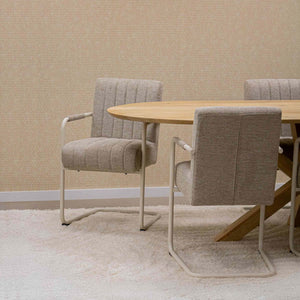Sessel – Texture Stoff, Weißes Rohrgestell, Beige Farbe - Isa | Kick Collection