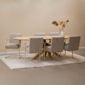 Sessel – Texture Stoff, Weißes Rohrgestell, Beige Farbe - Isa | Kick Collection