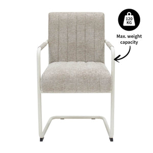 Sessel – Texture Stoff, Weißes Rohrgestell, Beige Farbe - Isa | Kick Collection