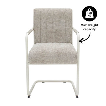 Sessel – Texture Stoff, Weißes Rohrgestell, Beige Farbe - Isa | Kick Collection