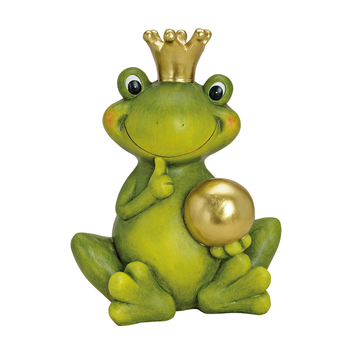 Dekofigur – Keramik, Froschkönig mit Goldkugel | Wurm