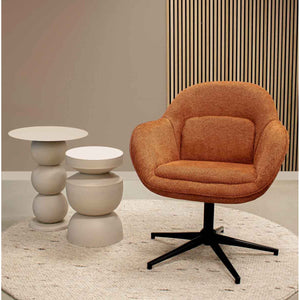 Relaxsessel – Texture Stoff, Drehfunktion Gestell, Terra Farbe - Lux | Kick Collection