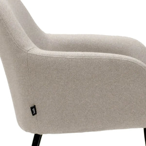 Esszimmerstuhl – Graue Farbe, Texturstoff, Integrierte Armlehnen - Daan | Kick Collection