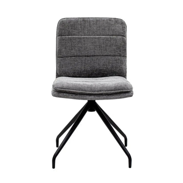 Drehstuhl – Dunkelgrauer Stoff, Schwarzes Metall, Gepolsterte Lehne - Aron | Kick Collection