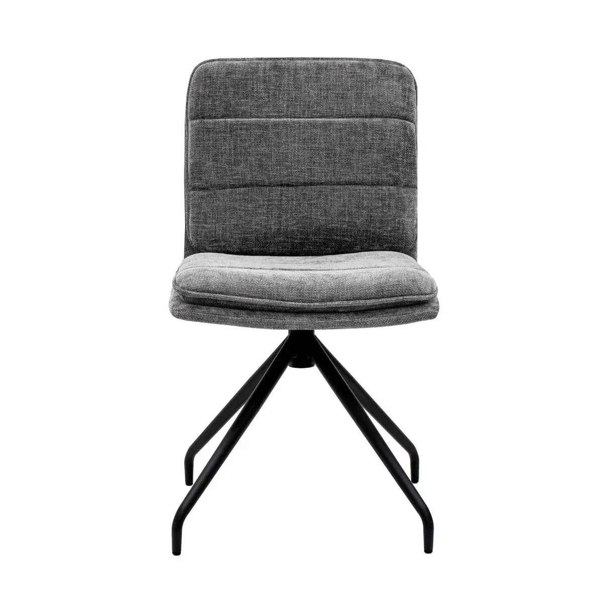 Esszimmerstuhl – Dunkelgraue Farbe, Texturstoff, 360° Drehfunktion - Aron | Kick Collection