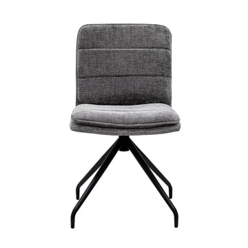 Esszimmerstuhl – Dunkelgraue Farbe, Texturstoff, 360° Drehfunktion - Aron | Kick Collection