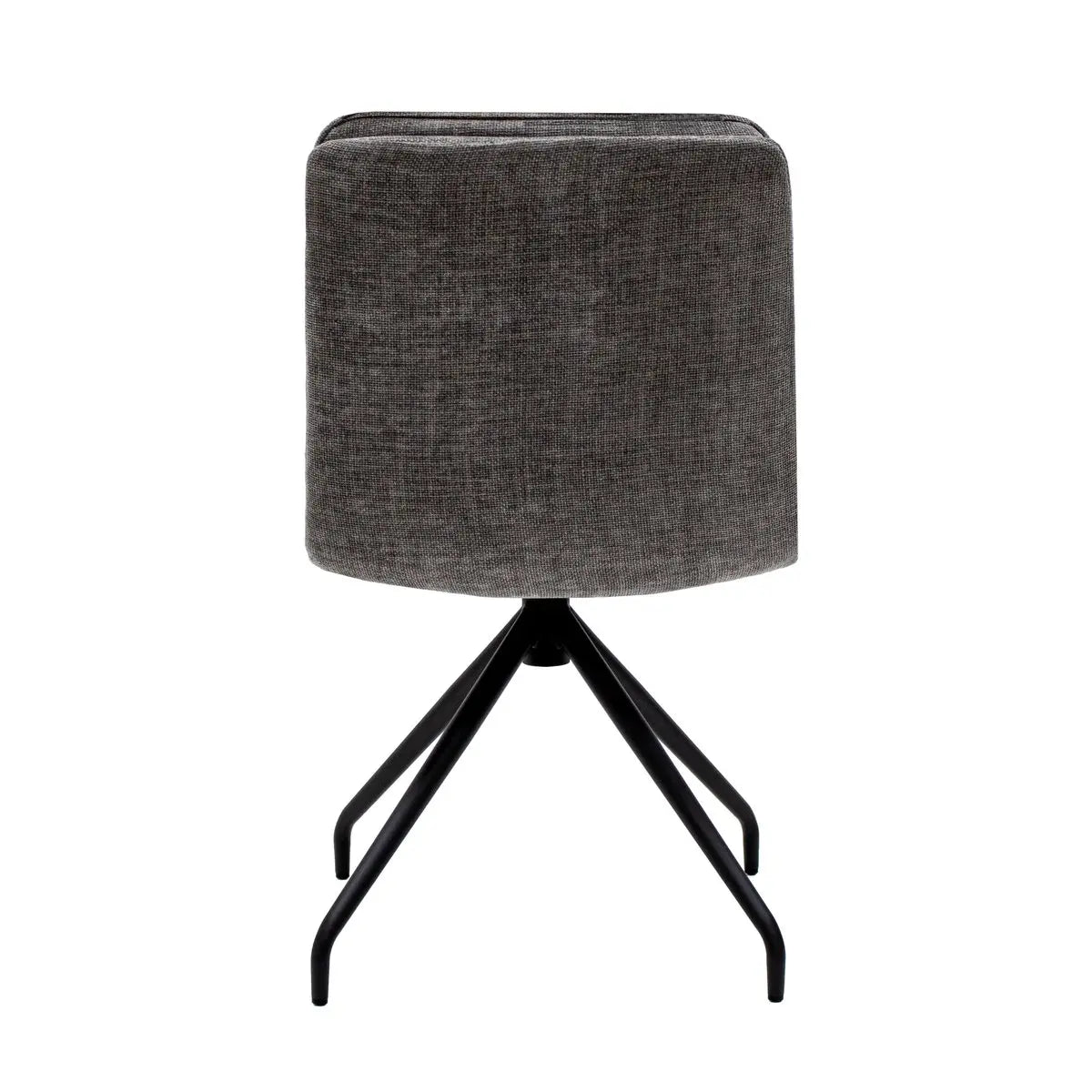 Esszimmerstuhl – Dunkelgraue Farbe, Texturstoff, 360° Drehfunktion - Aron | Kick Collection