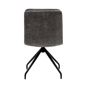 Esszimmerstuhl – Dunkelgraue Farbe, Texturstoff, 360° Drehfunktion - Aron | Kick Collection