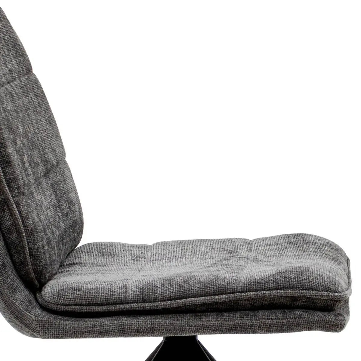 Esszimmerstuhl – Dunkelgraue Farbe, Texturstoff, 360° Drehfunktion - Aron | Kick Collection