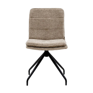 Esszimmerstuhl – Taupe Farbe, Texturstoff, 360° Drehfunktion - Aron | Kick Collection