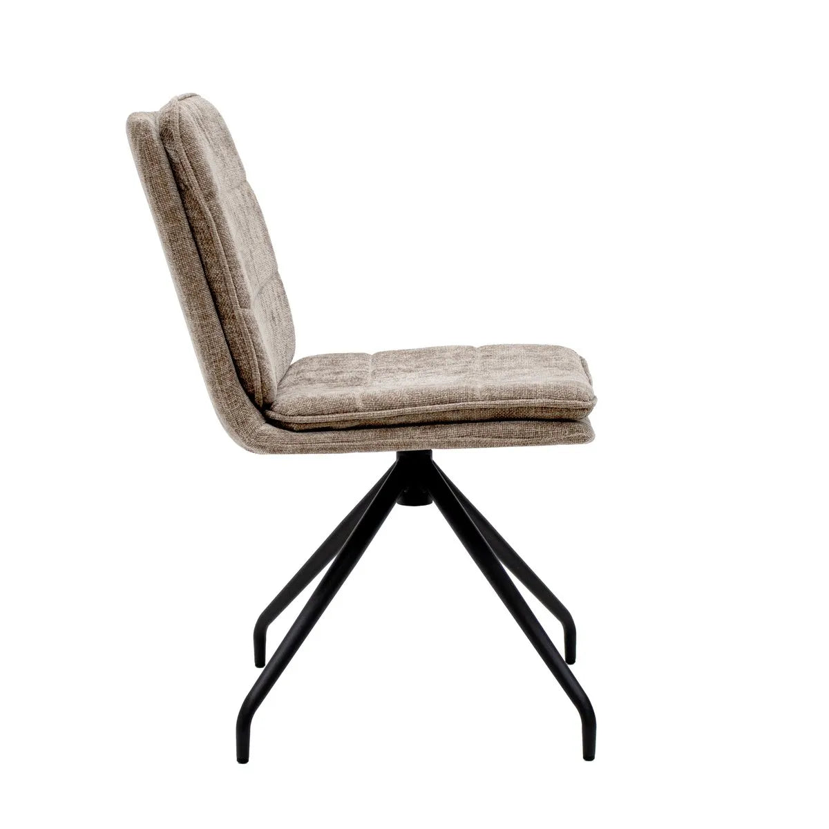 Esszimmerstuhl – Taupe Farbe, Texturstoff, 360° Drehfunktion - Aron | Kick Collection