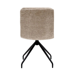 Esszimmerstuhl – Taupe Farbe, Texturstoff, 360° Drehfunktion - Aron | Kick Collection