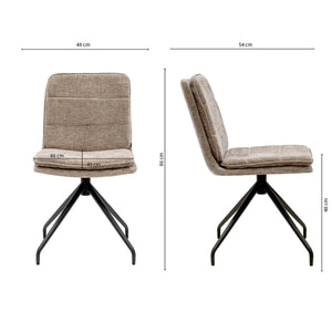 Esszimmerstuhl – Taupe Farbe, Texturstoff, 360° Drehfunktion - Aron | Kick Collection