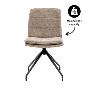Esszimmerstuhl – Taupe Farbe, Texturstoff, 360° Drehfunktion - Aron | Kick Collection