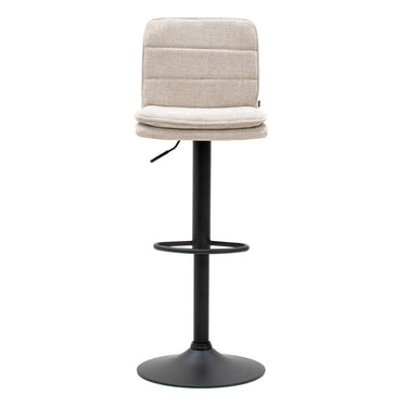 Swivel Bar Stool Height Adjustable Upholstered Seat & Backrest in Textured Fabric – Roan | Kick Collection