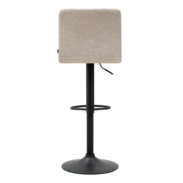 Swivel Bar Stool Height Adjustable Upholstered Seat & Backrest in Textured Fabric – Roan | Kick Collection