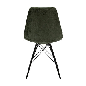 Esszimmerstuhl – Grüne Farbe, Weicher Strukturstoff, Schwarzes Metallgestell - Bren | Kick Collection