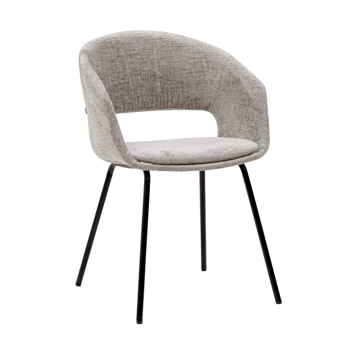 Esszimmerstuhl – Texture Stoff, Metall Gestell, Graue Farbe - Mette | Kick Collection